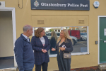 Mark Shelford Police and Crime Commissioner and Faye Purbrick at Glastonbury Police Post