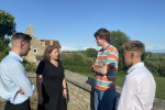 Faye Purbrick discussing jobs with young people in Wincanton